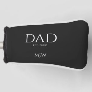 Monogram Black Dad Typography Golf Head Cover