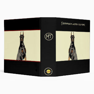 Monogram Black Doberman Pincher Black & Tan Binder