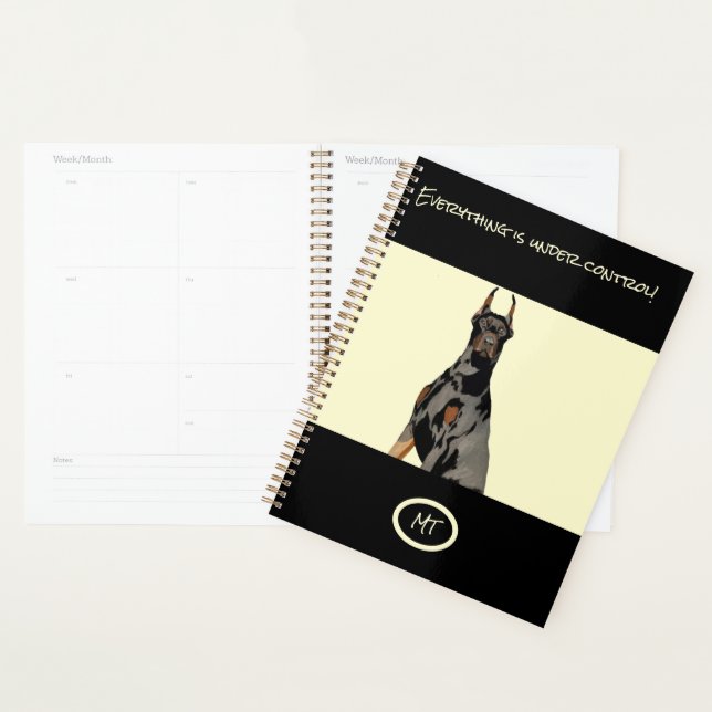 monogram Black Doberman Pincher Black & Tan  Planner (Display)