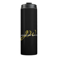 Monogram Black Gold Colour Plain Modern Own Name