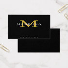 Monogram Black Gold Initial Personalized Name Poc