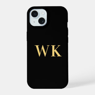 Monogram Black Gold iPhone 15 Case