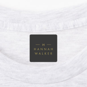Monogram Black Gold Modern Minimalist Clothing