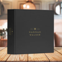 Monogram Black Gold | Modern Minimalist Elegant
