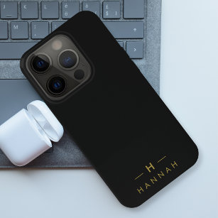 Monogram Black Gold   Modern Minimalist Elegant Case-Mate iPhone Case