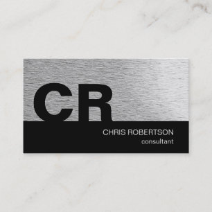 Monogram Black Grey Consultant Business Card