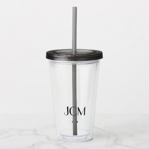 Monogram Black Initials or Name Acrylic Tumbler