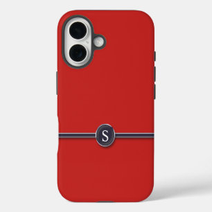 Monogram Black Line and Button iPhone 16 Case
