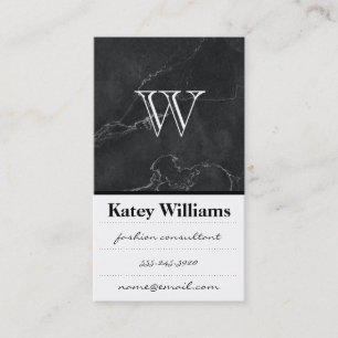 Monogram   Black Marble   Lux Business Card