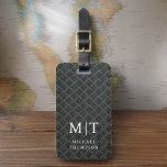 Monogram Black Metallic Elegant Pattern Luggage Tag<br><div class="desc">Elevate your travel experience with our Classic Elegant Modern Minimalist Monogram Luggage Tag. This meticulously designed accessory seamlessly combines timeless elegance with contemporary minimalism, ensuring your luggage stands out with sophistication. Crafted with precision and attention to detail, this luggage tag is more than just a practical item; it's a personalized...</div>
