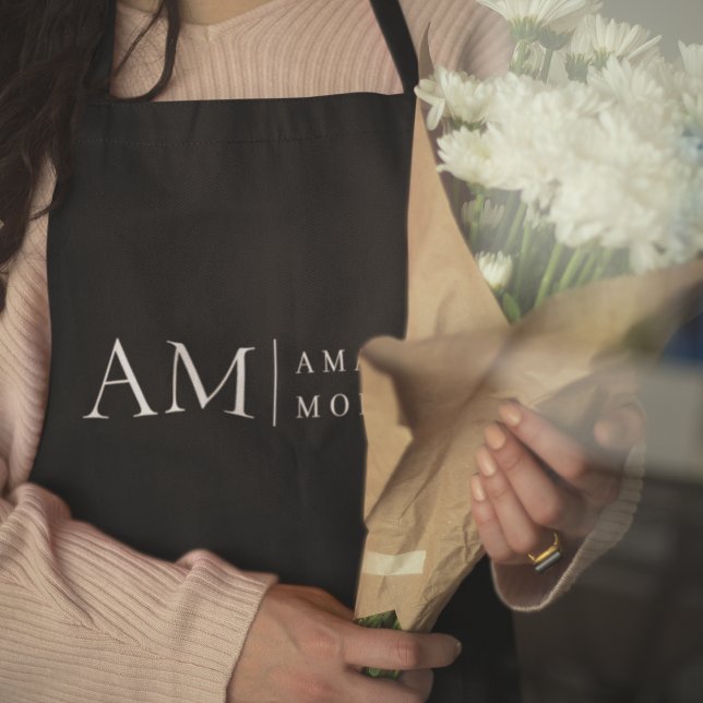Monogram Black Minimal Apron (Creator Uploaded)