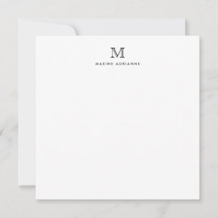 Monogram Black Minimalist Classic Formal Elegant Card
