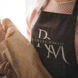 Monogram Black Personalized Apron<br><div class="desc">Cook in style with this Monogram Black Personalized Apron. Featuring a sleek black design and a customizable monogram, this apron adds a touch of sophistication to any kitchen. Made from durable and high-quality materials, it provides both comfort and protection, making it perfect for both amateur and professional chefs. Whether you're...</div>