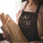 Monogram Black Personalized Apron<br><div class="desc">Cook in style with this Monogram Black Personalized Apron. Featuring a sleek black design and a customizable monogram, this apron adds a touch of sophistication to any kitchen. Made from durable and high-quality materials, it provides both comfort and protection, making it perfect for both amateur and professional chefs. Whether you're...</div>