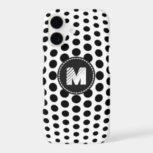 Monogram Black Polka Dots Pattern