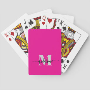 Monogram Black Silver Pink Personal Playing Cards