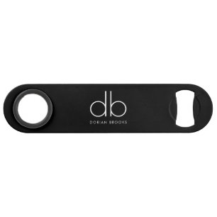 Monogram Black Stylish Modern Minimalist Bar Key