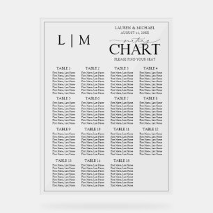 Monogram Black Typography Wedding Seating Chart