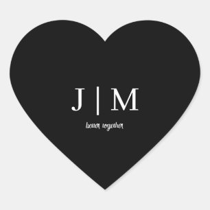 Monogram Black Wedding Favour Sticker