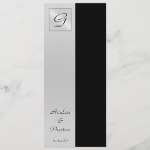 Monogram Black Wedding Program Invitation