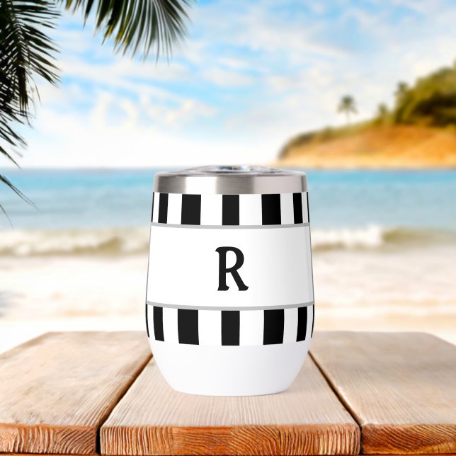 Monogram Black White Cabana Stripes (Plage (pivotée))