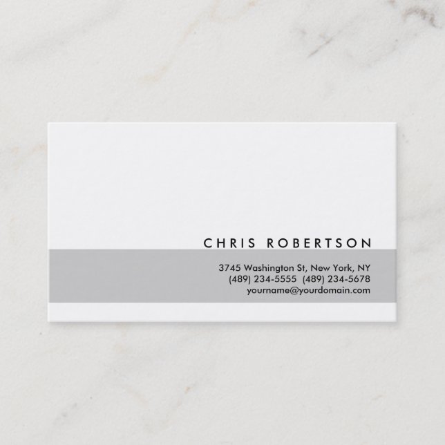 Monogram Black White Grey Charming Business Card (Front)