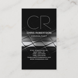 Monogram Black White Grey Consultant Business Card