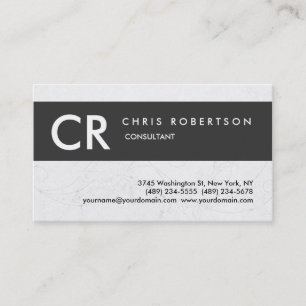 Monogram Black White Grey Pattern Business Card