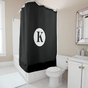 Monogram Black White Initial Custom Name Modern
