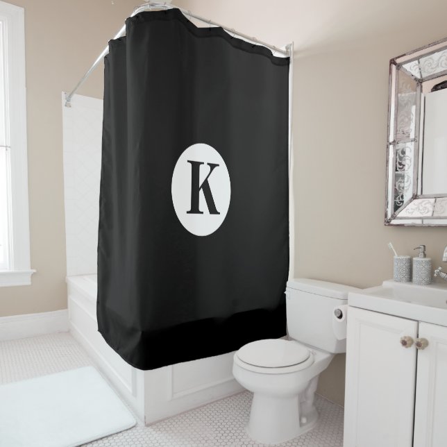 Monogram Black White Initial Custom Name Modern (In Situ)