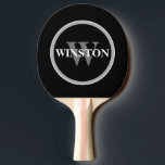 Monogram Black White Mod Simple for Him<br><div class="desc">Elevate his ping pong game with our Monogram Black White Mod Simple Ping Pong Paddle. This customizable and elegant design is the perfect gift for Father's Day, his birthday, or Christmas. Personalize this ping pong paddle with his name and monogram initial to add a personalized touch. The monogrammed black and...</div>