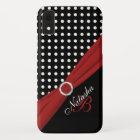 Monogram Black White Red Polka Dots iPhone 6 case