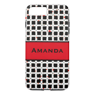 Monogram Black White Red Trendy Elegant Pattern Case-Mate iPhone Case