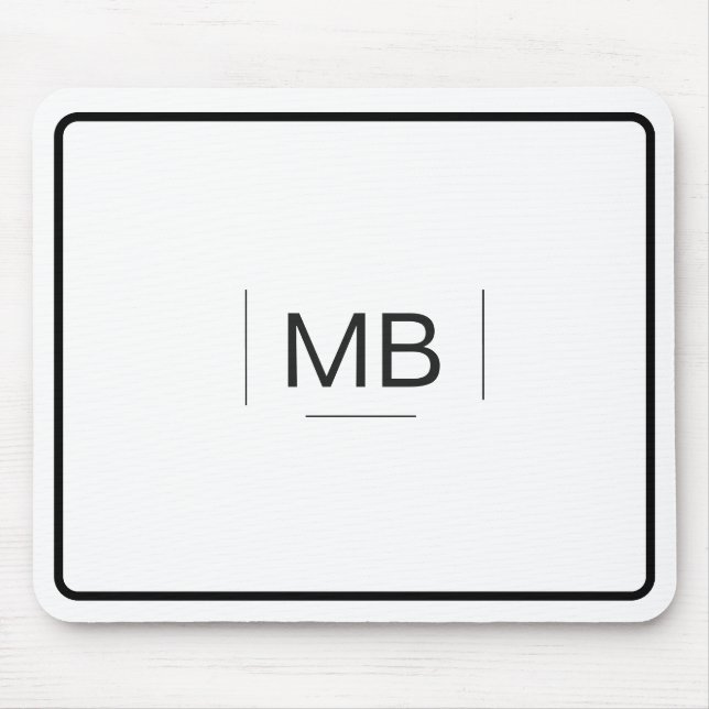  Monogram Black White Simple Professional  Mouse Pad (Front)