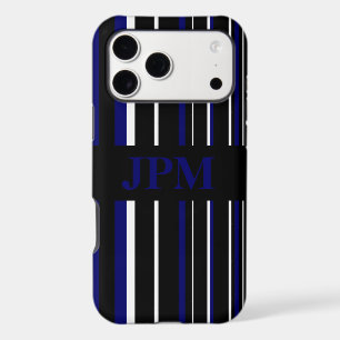 Monogram Bleu Nuit Foncé, Noir, Rayure Code-Barres