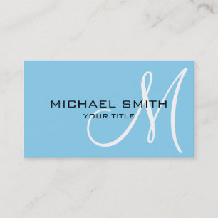 Monogram Blizzard blue colour background Business Card