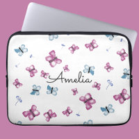 Monogram Blue and Pink Butterfly