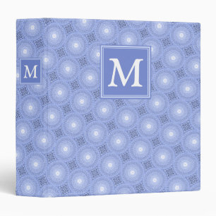 Monogram blue circles pattern binder