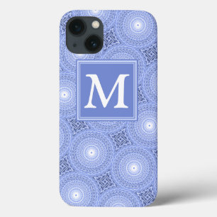 Monogram blue circles pattern Case-Mate iPhone cas 13 Case
