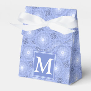 Monogram blue circles pattern favor box