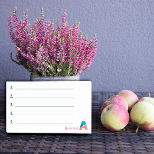 Monogram blue coral letter A notes