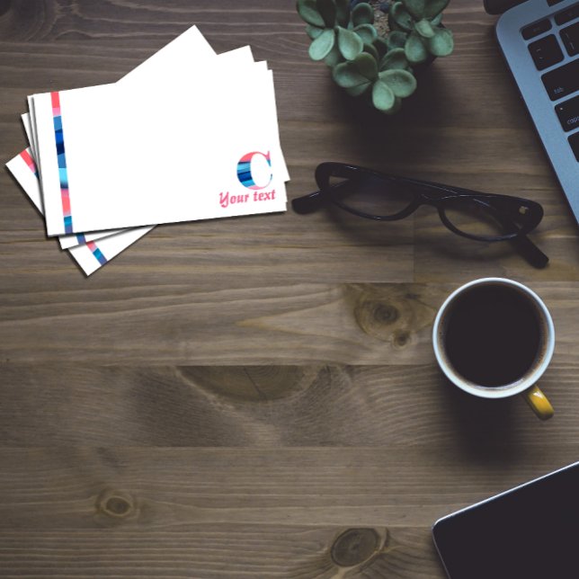 Monogram blue coral letter C notes (Creator Uploaded)