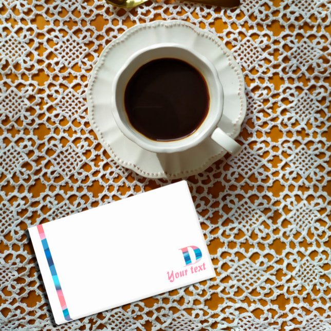 Monogram blue coral letter D post-it notes (Creator Uploaded)