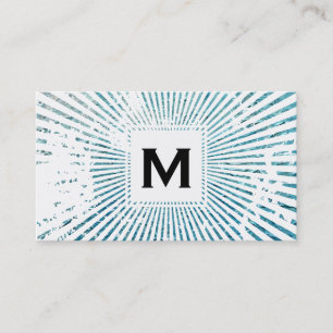 Monogram   Blue Grunge Business Card