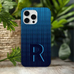 Monogram Blue Halftone Modern Initial Personalized iPhone 15 Pro Max Case<br><div class="desc">Monogram Blue Halftone Modern Initial Personalized iPhone Case features a simple modern blue halftone dot pattern with monogram below in modern script typography. Perfect as a gift for Chirstmas,  birthday,  Father's Day and more. Designed by ©2024 Evco Studio www.zazzle.com/store/evcostudio</div>