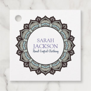 Monogram Blue Handmade Clothing Designer Product Favour Tags