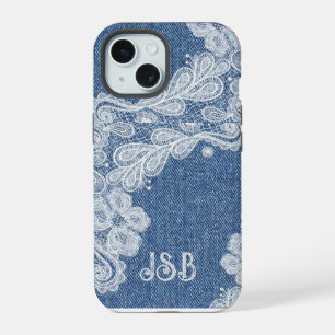 Monogram Blue Jean Denim iPhone / iPad case
