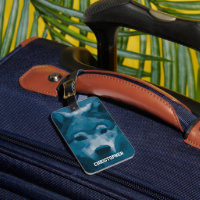 Monogram Blue Lone Wolf Luggage Tag