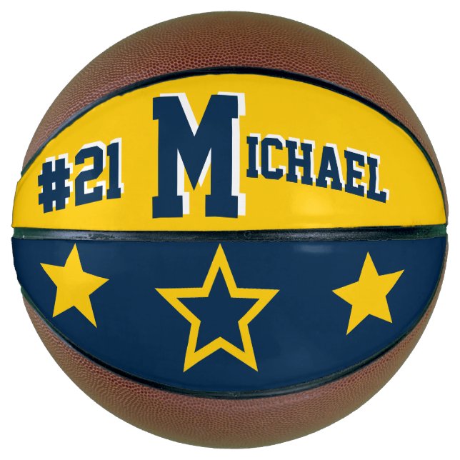 Monogram Blue & Maze Gold Basketball (Front)
