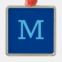 Monogram Blue Modern Add Your Name Initial